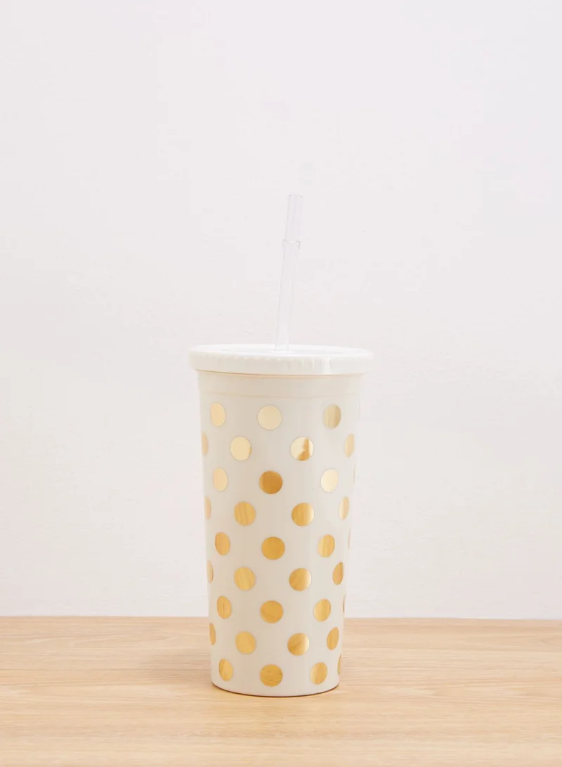 Kate Spade Le Pavilion Dotted Tumbler With Straw