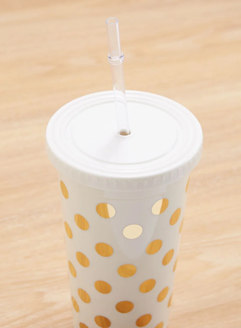 Kate Spade Le Pavilion Dotted Tumbler With Straw