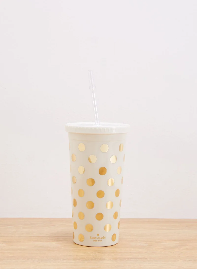 Kate Spade Le Pavilion Dotted Tumbler With Straw