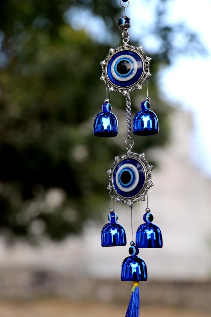 VIKACRAFT Wind Chimes for Home Positive Energy, Evil Eye Hanging for Home Decor, Wall Hanging Decorative Items for Living Room, Balcony, Garden and Bedroom - Image 1
