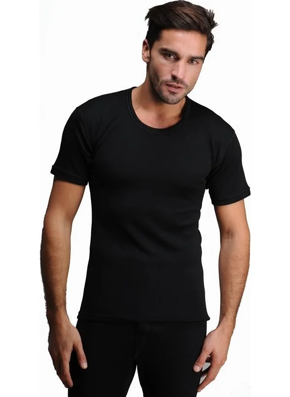 Hasyün Men's Black Short Sleeve Undershirt
