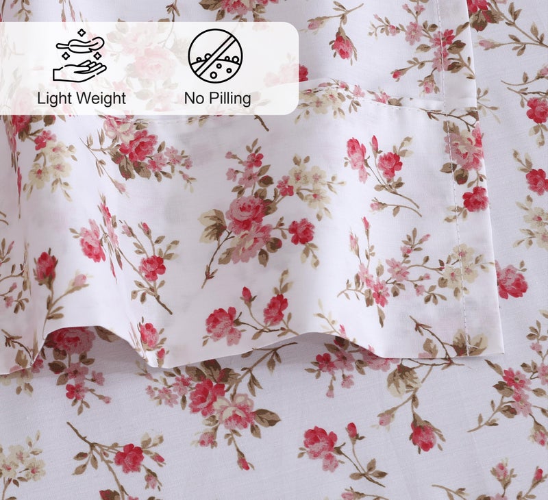 RUVANTI 100% Cotton Sheets â€“ Full Size Percale Bedding, Cooling & Breathable Floral Design, Durable with a Crisp, Soft & Comfortable Feel, 16" Deep Pocket, 4-Piece Set, Bouquet - Image 4