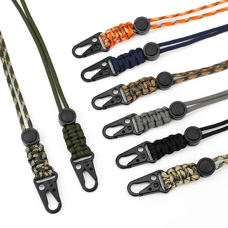 New Keychain Card Lanyard Mobile Phone Halter Anti-Lost Wrist Rope Hand-Woven Outdoor Emergency - Image 3