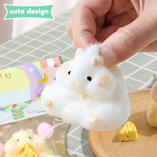 FauKait 2pcs Squishy Hamster Squeeze Toys3inch Big Cute Soft Hamster Squishy ToysStress Relief Squishies for Kids Party Favors Pinch Family Fidget Toys Suitable Adults Kids Big - Image 5