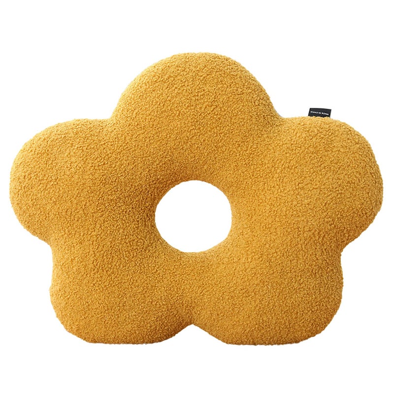 conrtems Conrtems Nordic Style FlowerShaped and Ball Throw Pillows  Sofa Cushions Plush Pillow Turmeric Flower 45cm1771inch 