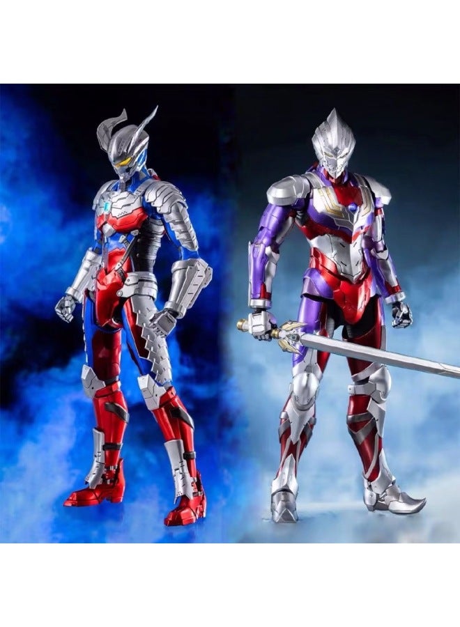 Mobile Glory Shining Gold Sero Tiga Superman Mechanical Armor Movable Figure Model Toy Man