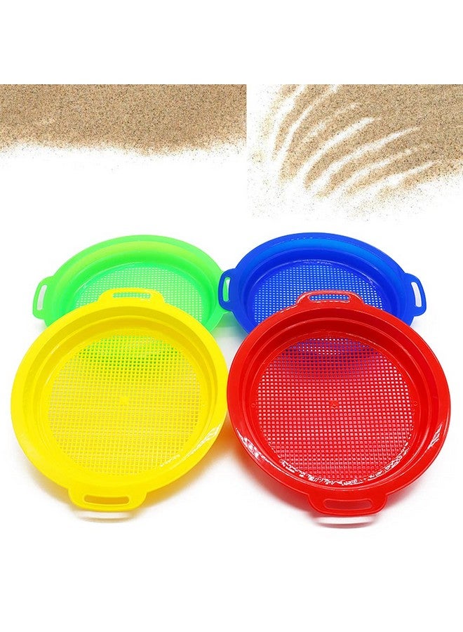 OJYUDD 4 Pcs Sands Multicolored Sand Siftersplastic Sand Siftersand Sifter Sieves For Sand And Beach(Redblueyellow And Green) - Image 1