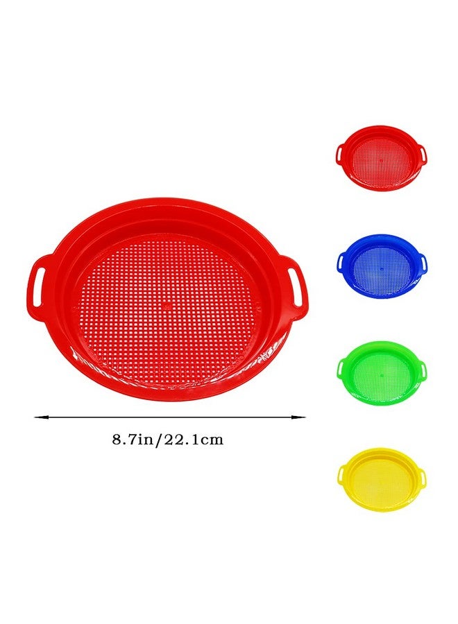 OJYUDD 4 Pcs Sands Multicolored Sand Siftersplastic Sand Siftersand Sifter Sieves For Sand And Beach(Redblueyellow And Green) - Image 3