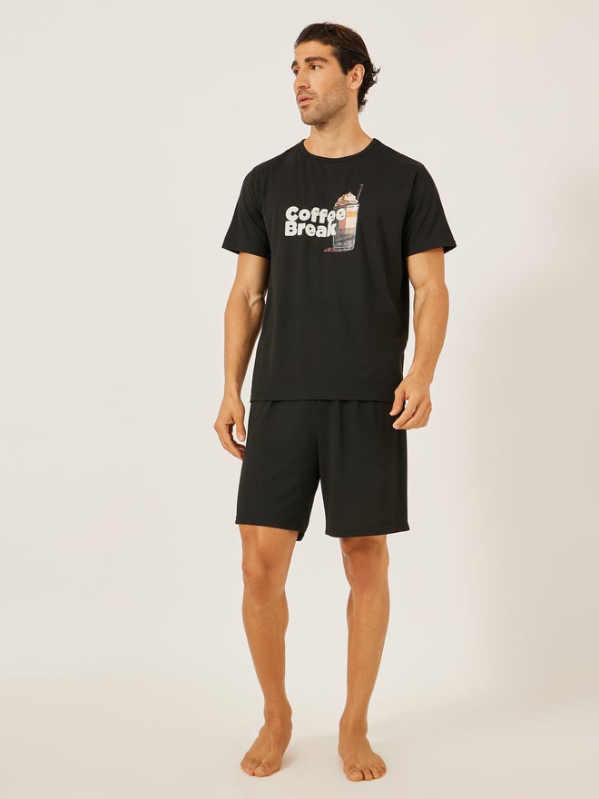 Styli Styli Unwind Graphic Printed T-Shirt and Solid Shorts Set  - Image 1