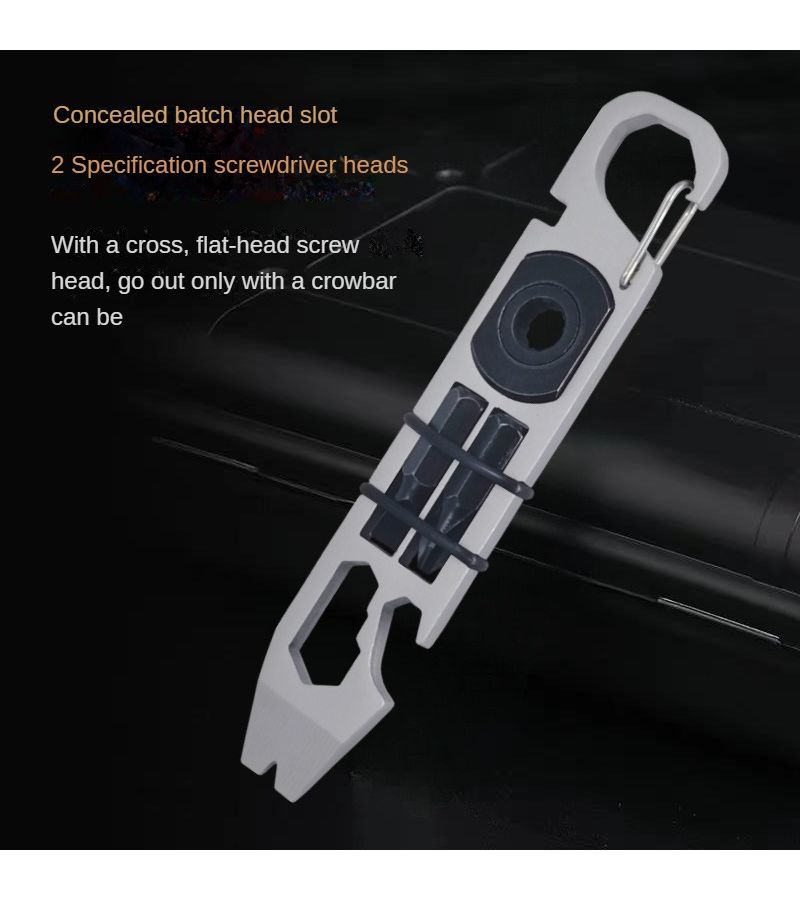 Multifunctional Ratchet Tool Stainless Steel Keychain Multi Tool With Pocket Pry Bar Wrench Ratcheting Screwdriver And Bottle Opener Compact - Image 1