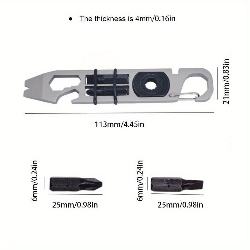 Multifunctional Ratchet Tool Stainless Steel Keychain Multi Tool With Pocket Pry Bar Wrench Ratcheting Screwdriver And Bottle Opener Compact - Image 2