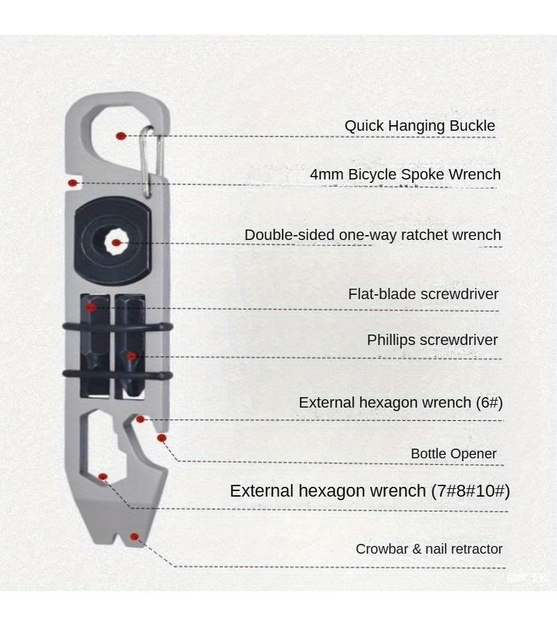 Multifunctional Ratchet Tool Stainless Steel Keychain Multi Tool With Pocket Pry Bar Wrench Ratcheting Screwdriver And Bottle Opener Compact - Image 4