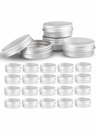Round Aluminum Metal Tin Storage, 24 Pcs Jar Containers with Secure Screw Top Lids - pzsku/Z345BD895715D1E461A1EZ/45/_/1716943366/fb77cd57-44cf-463c-900c-c7b419ede4de