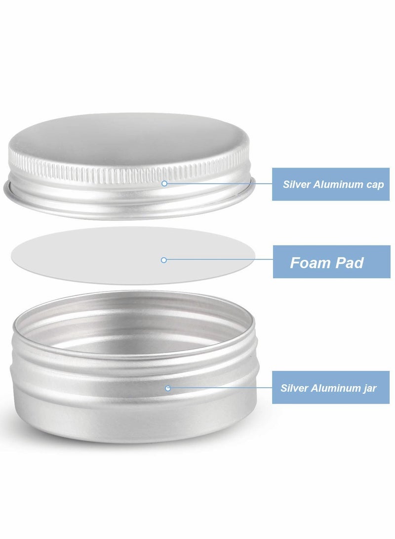 Round Aluminum Metal Tin Storage, 24 Pcs Jar Containers with Secure Screw Top Lids