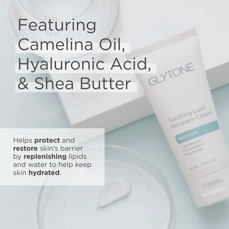 Glytone Soothing Lipid Recovery Cream - 60ml Face Moisturizer with Pro-Vitamin A and Camelina Oil - Image 3