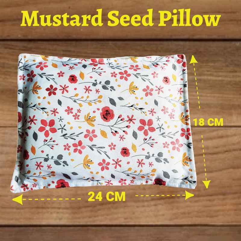 MammaChamp Rai Mustard Seeds Pillow/Rai Takiya/Neck Support Head/Baby-Round Head Shaping Detachable Cotton Cover Gifting 0-12 Months for Infant (Pack of 1, Size 24 cm x 18 cm, 500g) (White) - Image 3