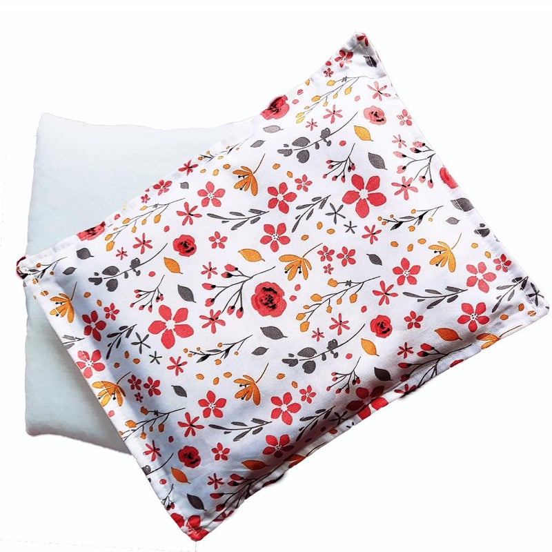 MammaChamp Rai Mustard Seeds Pillow/Rai Takiya/Neck Support Head/Baby-Round Head Shaping Detachable Cotton Cover Gifting 0-12 Months for Infant (Pack of 1, Size 24 cm x 18 cm, 500g) (White) - Image 1
