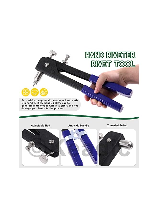 Keadic 156Pcs Heavy Duty Hand Rivet Tool Nut Setter Kit Contains Nutsert Tool with 5pc Metric Interchangeable Mandrels and 100Pcs M3/M4/M5/M6/M8 Threaded Rivnuts for automotive Furniture - Image 5