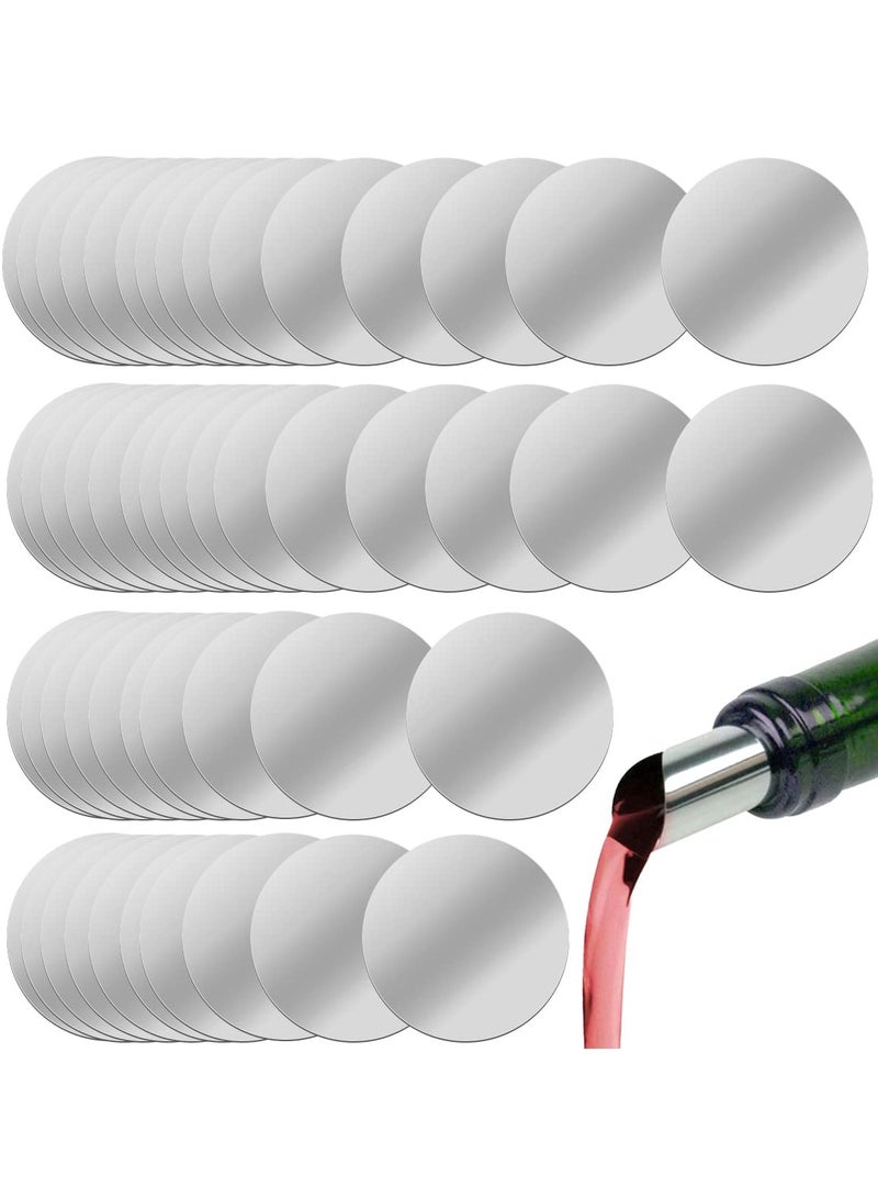 SYOSI 50 Pcs Aluminum Foil Red Wine Pourer Disc Slice, Thin and Reusable Aluminum Foil Wine Pouring Disc, Drip Stop Pour Spouts Diskt - Image 1
