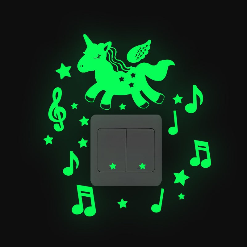 E-Commerce Luminous Sticker Luminous Home Room Decoration Sticker Flower Cat Fairy Switch Tips Fluorescent Wall Sticker - Image 5