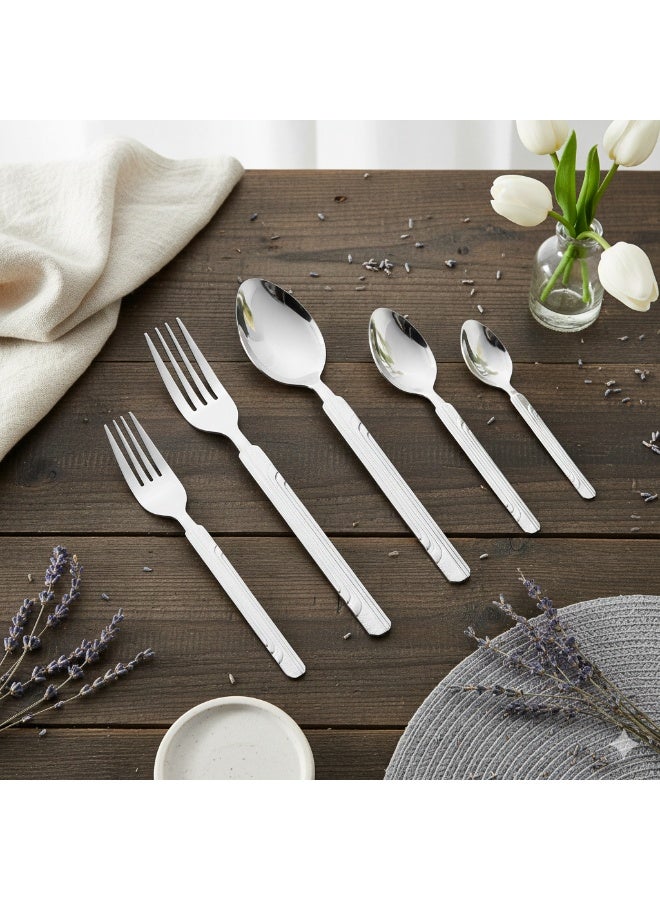 كازا روزا طقم أدوات مائدة من الستانلس ستيل المقاوم للصدأ مكون من 60 قطعة فضي - Image 1