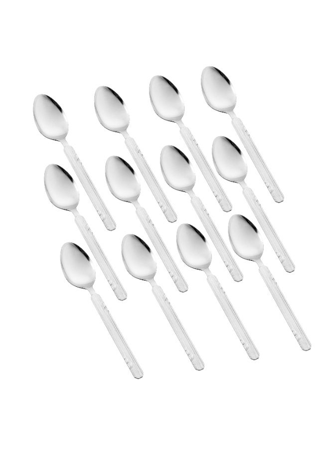 كازا روزا طقم أدوات مائدة من الستانلس ستيل المقاوم للصدأ مكون من 60 قطعة فضي - Image 5