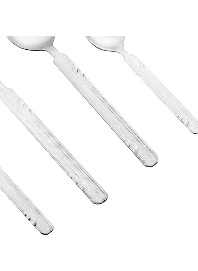 كازا روزا طقم أدوات مائدة من الستانلس ستيل المقاوم للصدأ مكون من 60 قطعة فضي - Image 2