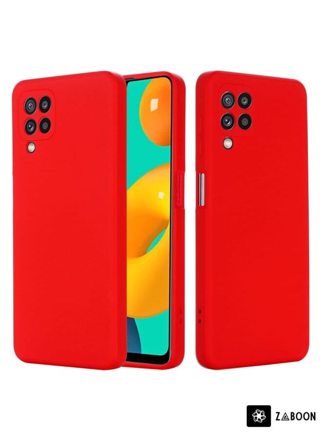Zaboon Protective Case For Samsung Galaxy M32 4G Indian Version Solid Color Liquid Silicone Dropproof Full Coverage Protective Case  - Image 1