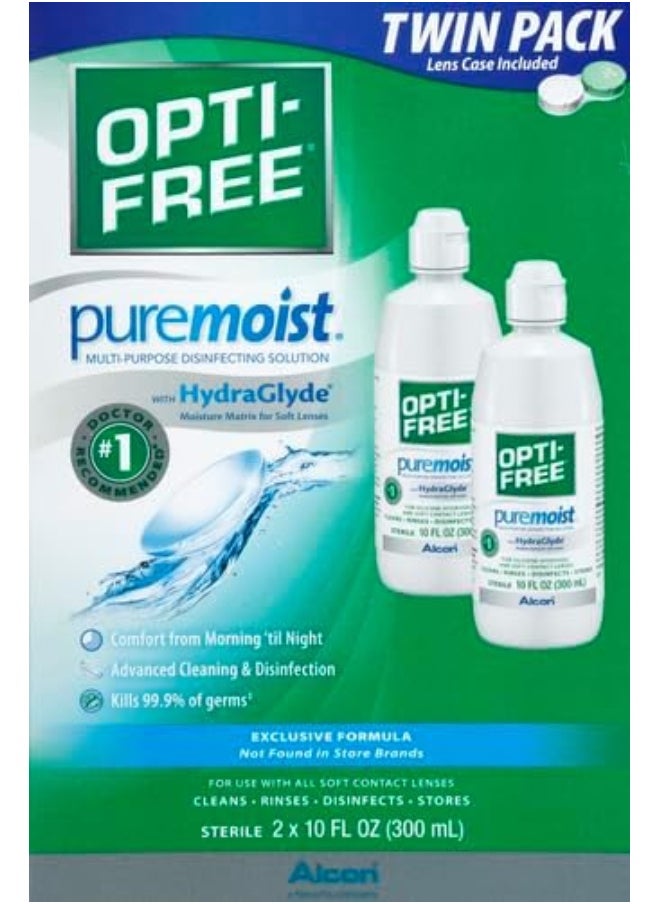 Opti-Free - Opti-Free Puremoist Multi-Purpose Disinfecting Solution with Lens Case, 20 Fl Oz - Image 1
