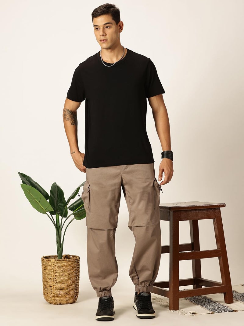 Thomas Scott Mens 100% Cotton Cargo Parachute Pants (TSB040_Brown, 30) - Image 5