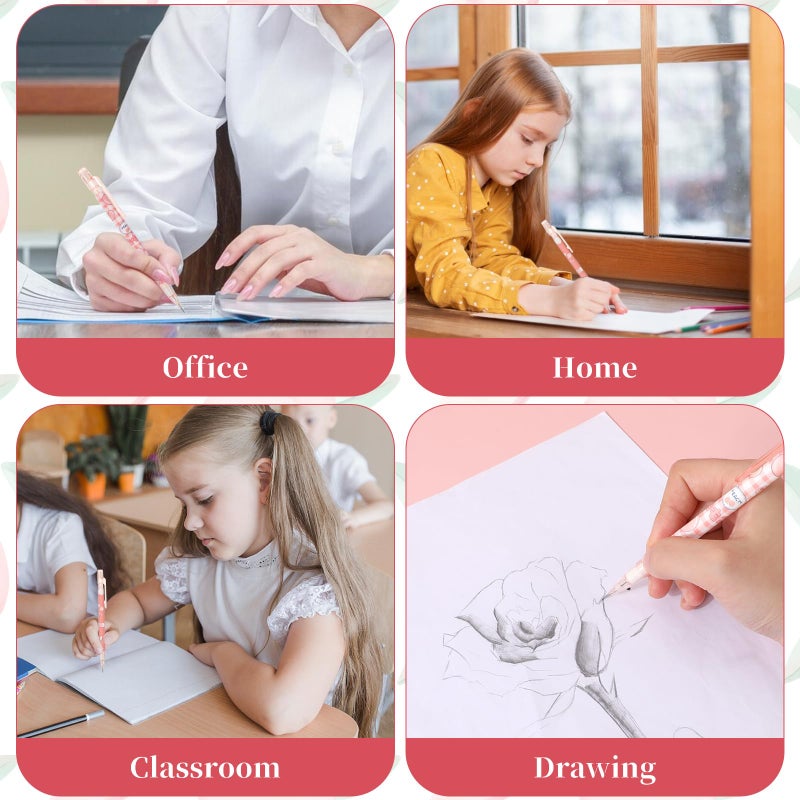 Molain 4 Pcs Mechanical Pencil Set, Peach Mechanical Pencils with Tubes 0.5 mm Pencil Refills First Day of School Supplies Back to School Gift for Kids Student Girls Writing Drawing Sketching - Image 5