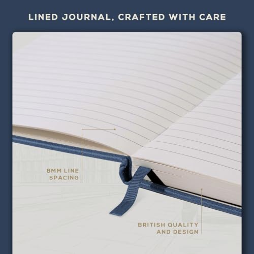 BEECHMORE BOOKS Lined Journal Notebook, 5.8 x 8.3 inch, A5 160 Lined Pages, Hardcover Leather Journals for Women, Men, Writing and Notebooks for Work - 120 GSM Thick Paper, Gifts Box Included - Image 5
