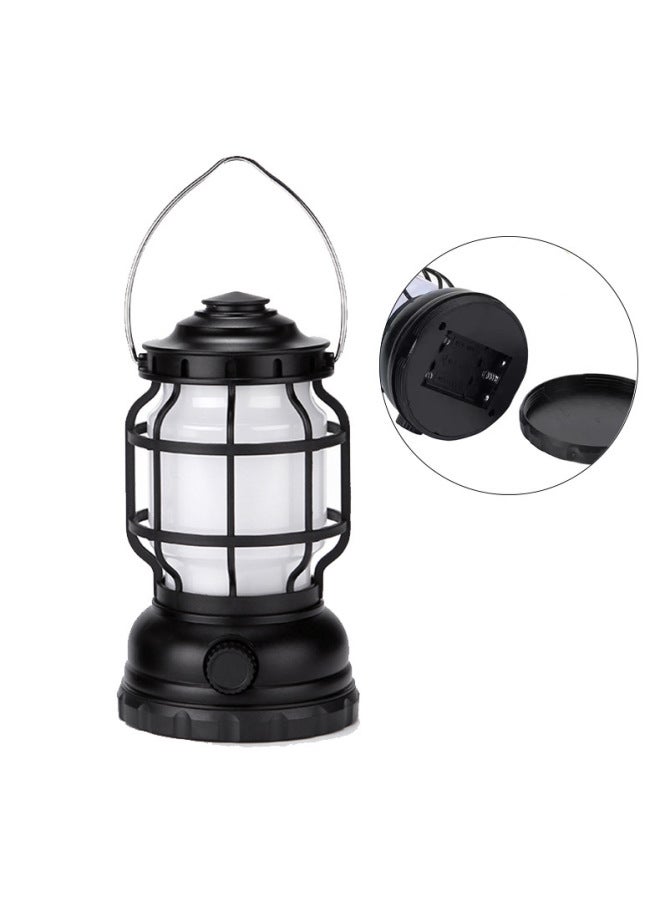 Explosions Outdoor Camping Light Atmosphere Light Flame Camping Light Tent Retro Horse Lamp Outdoor Charging Camping Light Strong Light-Color:2023262 White Flame Lamp-LED + Own 7th Battery + Cowhide Box  - Image 1