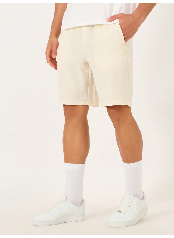 Take Two Take Two Men Solid Drawstring Waist Shorts