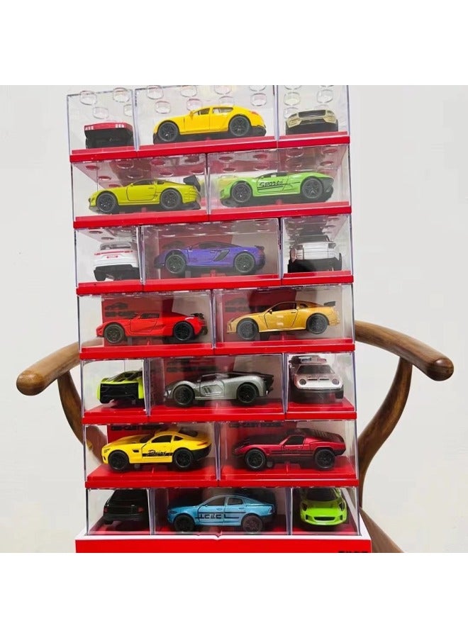 Acrylic Box 1:36 Alloy Car Model Sports Car Car Off-road Vehicle Model Children's Toy With Rotating Disc-Color:3602 - Image 3