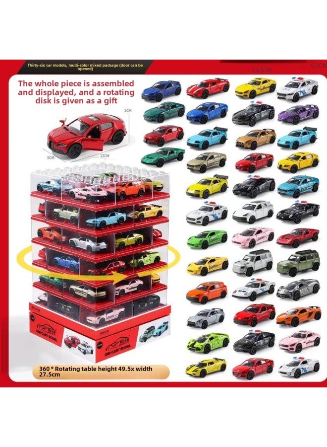 Acrylic Box 1:36 Alloy Car Model Sports Car Car Off-road Vehicle Model Children's Toy With Rotating Disc-Color:3602 - Image 1
