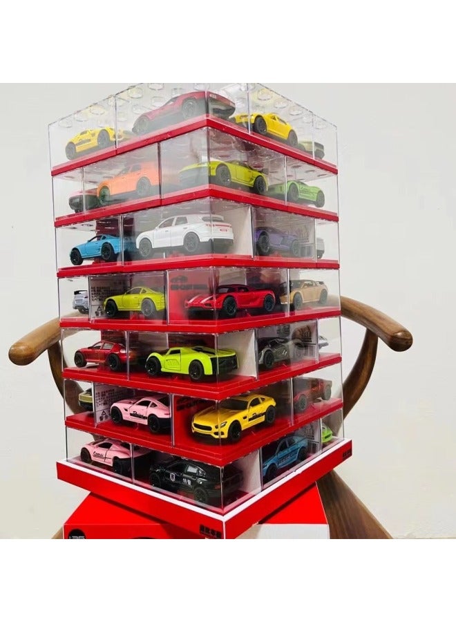 Acrylic Box 1:36 Alloy Car Model Sports Car Car Off-road Vehicle Model Children's Toy With Rotating Disc-Color:3602 - Image 2