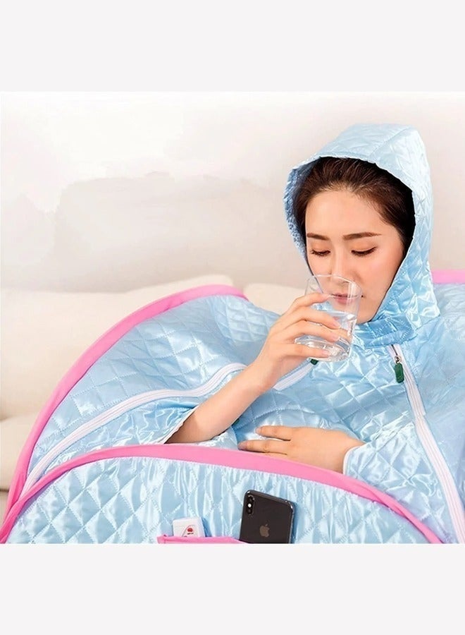 ميكسد ساونا بخار محمولة قابلة للطي، ساونا منزلية، بخار كامل الجسم، جهاز تبخير العرق، جهاز تحكم عن بعد، تحكم دقيق في درجة الحرارة، فقدان الوزن، إزالة السموم - Image 4