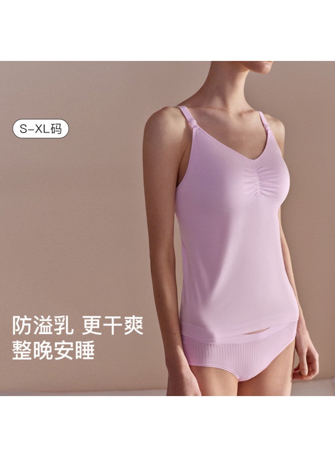ubras Seamless Modal Anti-Leakage Nursing Camisole With Built-In Padded Bra For Women, Wearable As Outerwear - Image 3