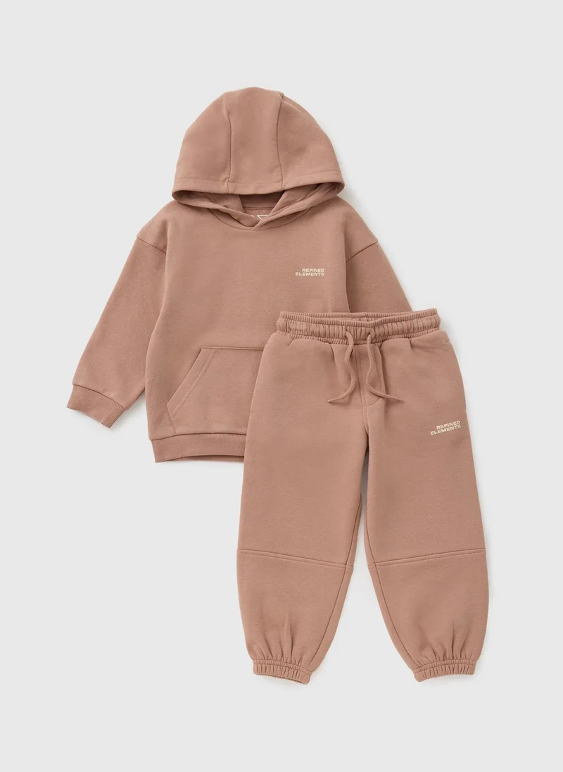 Matalan Boys Terracotta Balloon Sweatshirt & Jogging Bottom Set