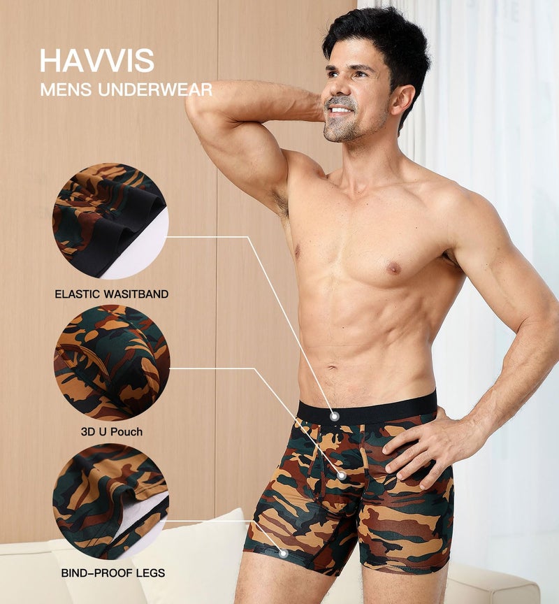 HAVVIS Men's Performance Underwear Boxer Briefs Soft Comfortable Bamboo Viscose Underwear for Men Multipack (as1, alpha, l, regular, regular, Boxer Briefs : B03-6 Pack) - Image 3