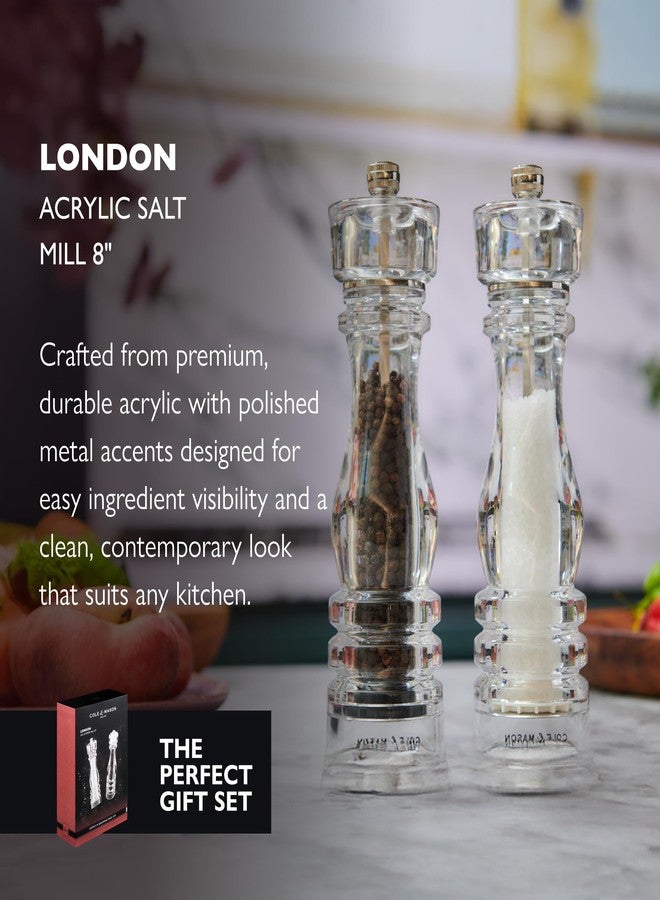 Cole & Mason London Refillable Spice Mill - Kitchen & Home Accessory - Table Salt Grinder - Salt Mill with Ceramic Mechanism - 8", Acrylic - Image 2