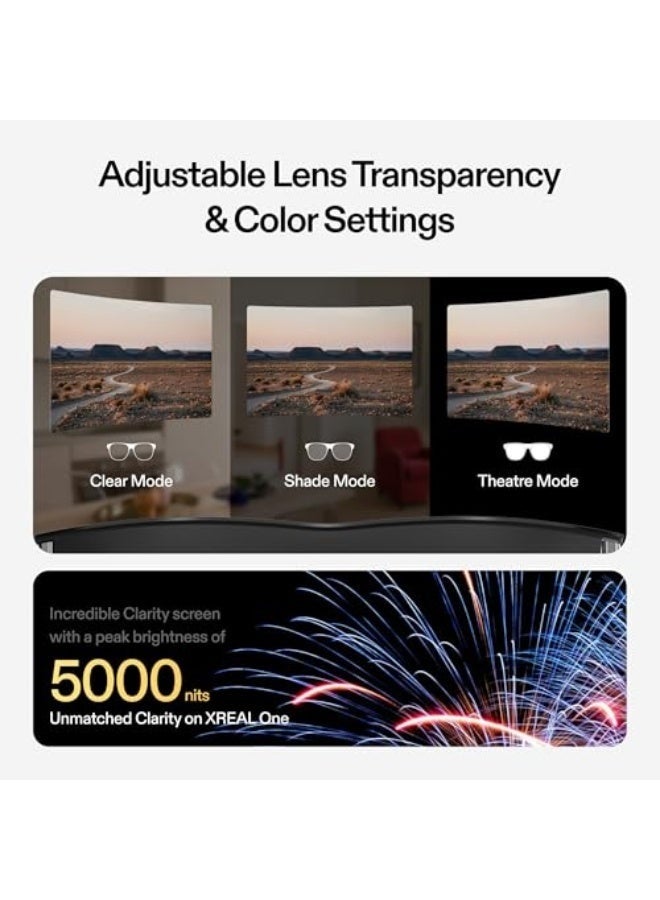 XREAL One AR Glasses with X1 Chip, Native 3 DoF, 147" 50°FOV 120Hz HD Display, Renowned Audio, 3 Adjustable Lens Transparency, Compatible with iPhone 16/15, Steam Deck, ROG, Mac, PC, Android & iOS - Image 3