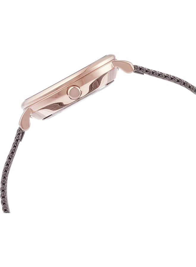 لوراس ساعة كوارتز تناظرية من الفولاذ المقاوم للصدأ بمينا رمادي داكن للنساء RG214TX9 - Image 3