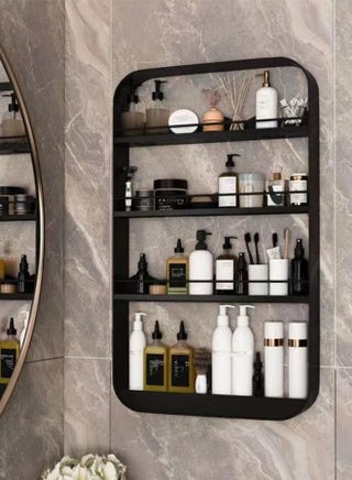 1-Piece 4 Tier Bathroom Wall Mounted  Rack Wall Mounted Shelving Shower Storage Organizer Shelf Carbon Steel Material Black 50 x 70 x 8 Centimeter - pzsku/Z345C77B11526A380D67BZ/45/_/1680262073/dd9faaca-3865-485c-9d6a-5528f904285f