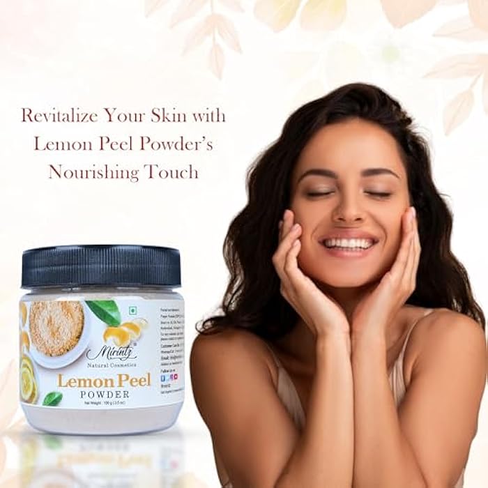 Mirintz 100% Natural Lemon Peel Powder | (100 gms) Pure Lemon Face Peel Mask for Cosmetics & Skincare | Ayurveda Products Vitamin C Face Mask | Lemon Powder Skin Peeling for Face | Skincare Gift Set - Image 2