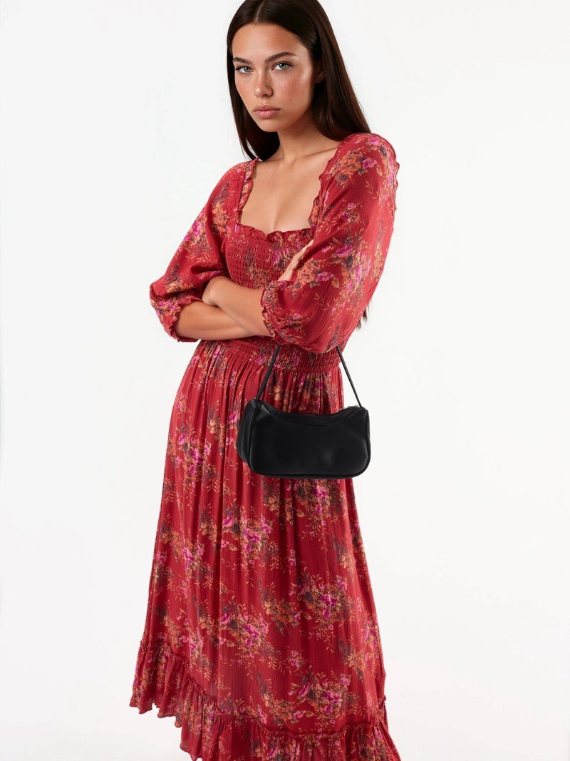 BUSEM Floral Square Collar Midi Dress - Image 1