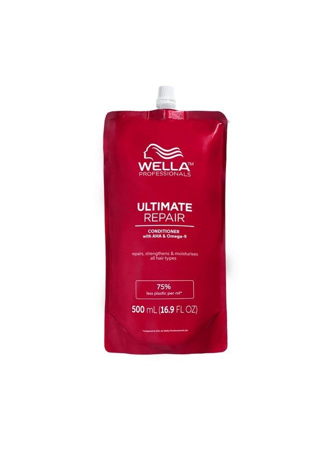 Wella Professionals Ultimate Repair Conditioner Deep Nourishing Conditioner For Damaged Hair 16.9Oz Refill Pouch  - Image 1