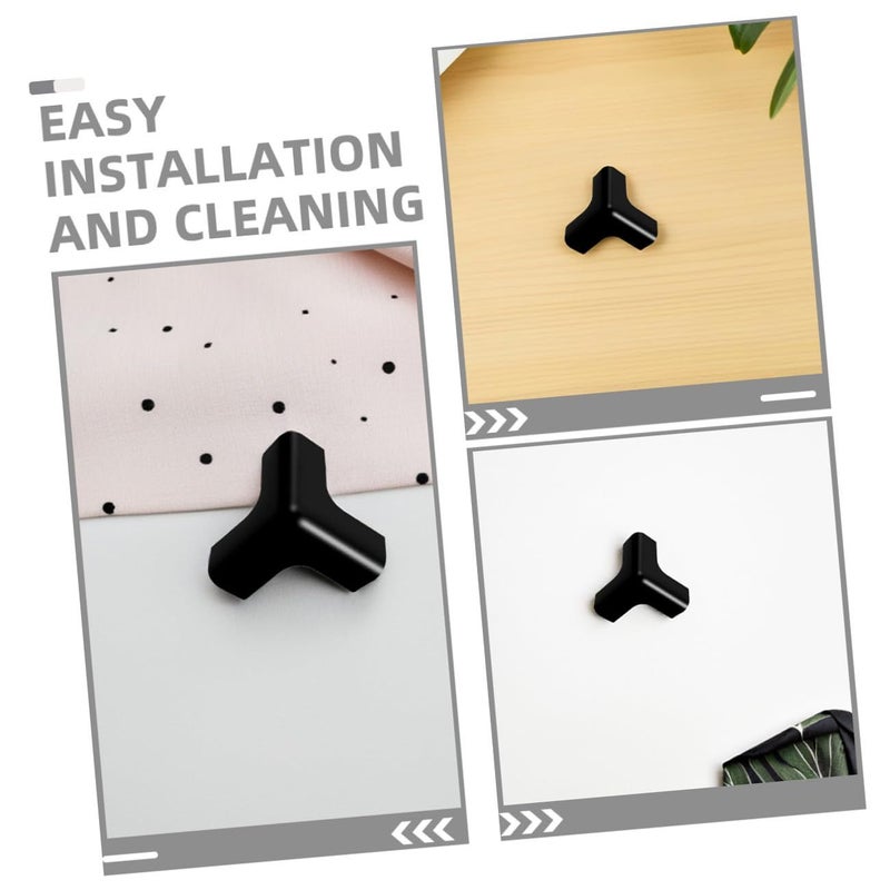 Luxshiny 8 Pcs Black T-Shaped Corner Protectors Babyproofing Furniture Safety Cushions for Tables - Image 4