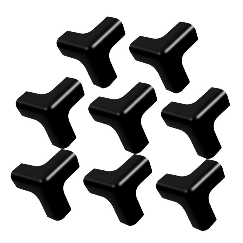 Luxshiny 8 Pcs Black T-Shaped Corner Protectors Babyproofing Furniture Safety Cushions for Tables - Image 2
